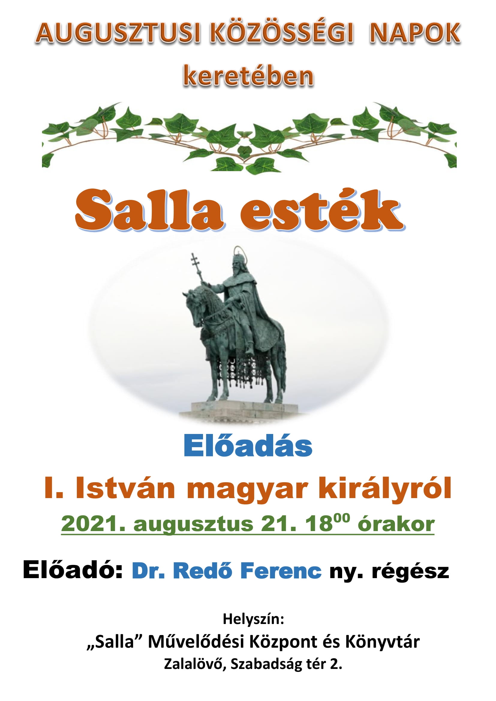 Előadás  I. István magyar királyról