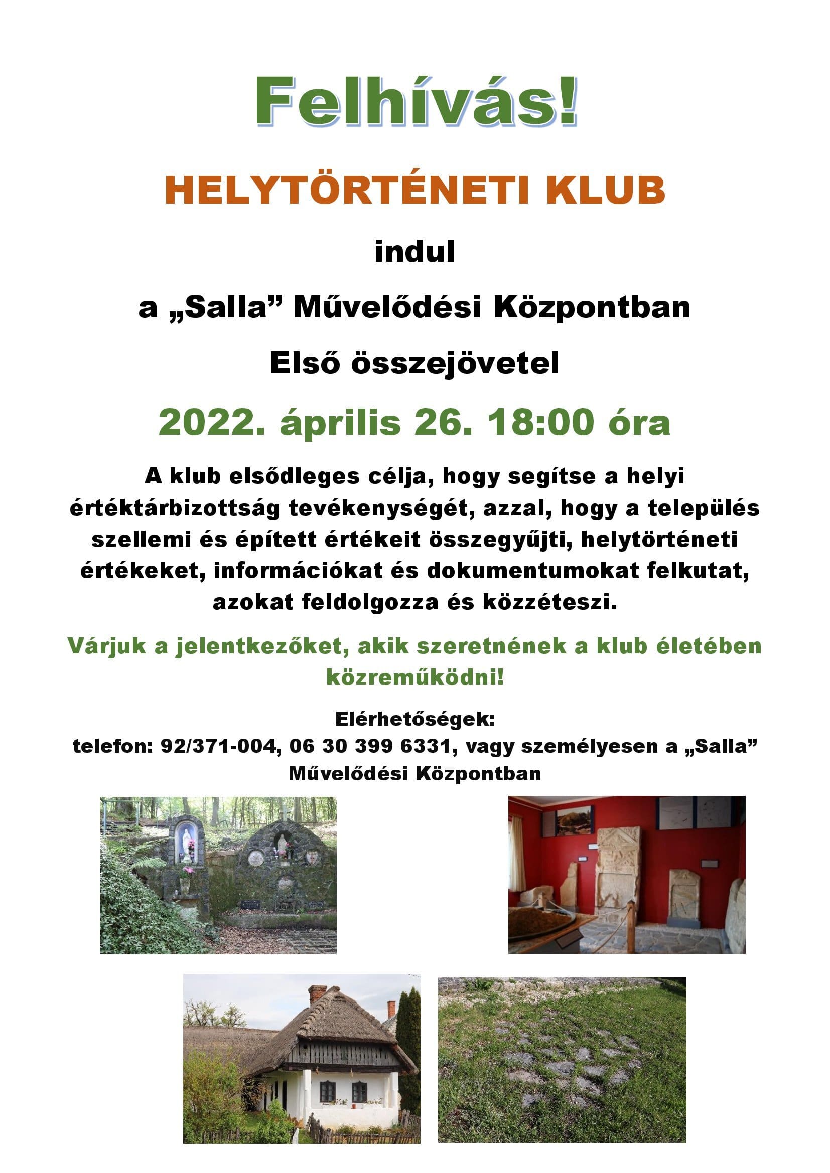 Helytörténeti Klub indul