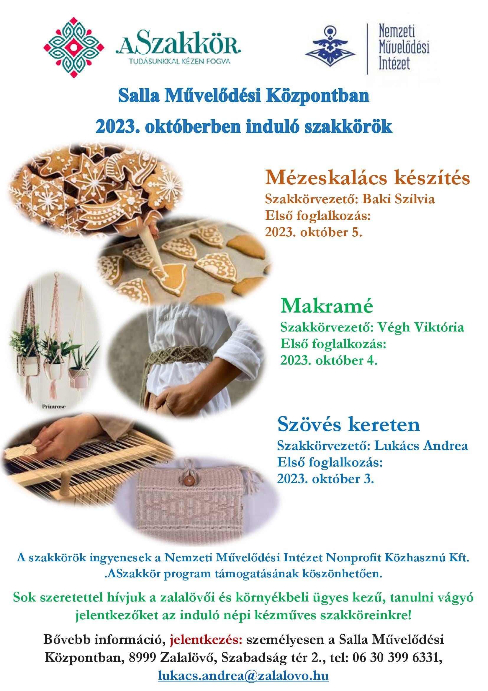 2023. októberben induló szakkörök