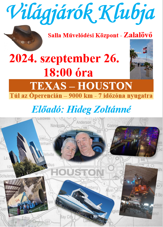 Világjárók – Texas, Houston. Előadó: Hideg Zoltánné