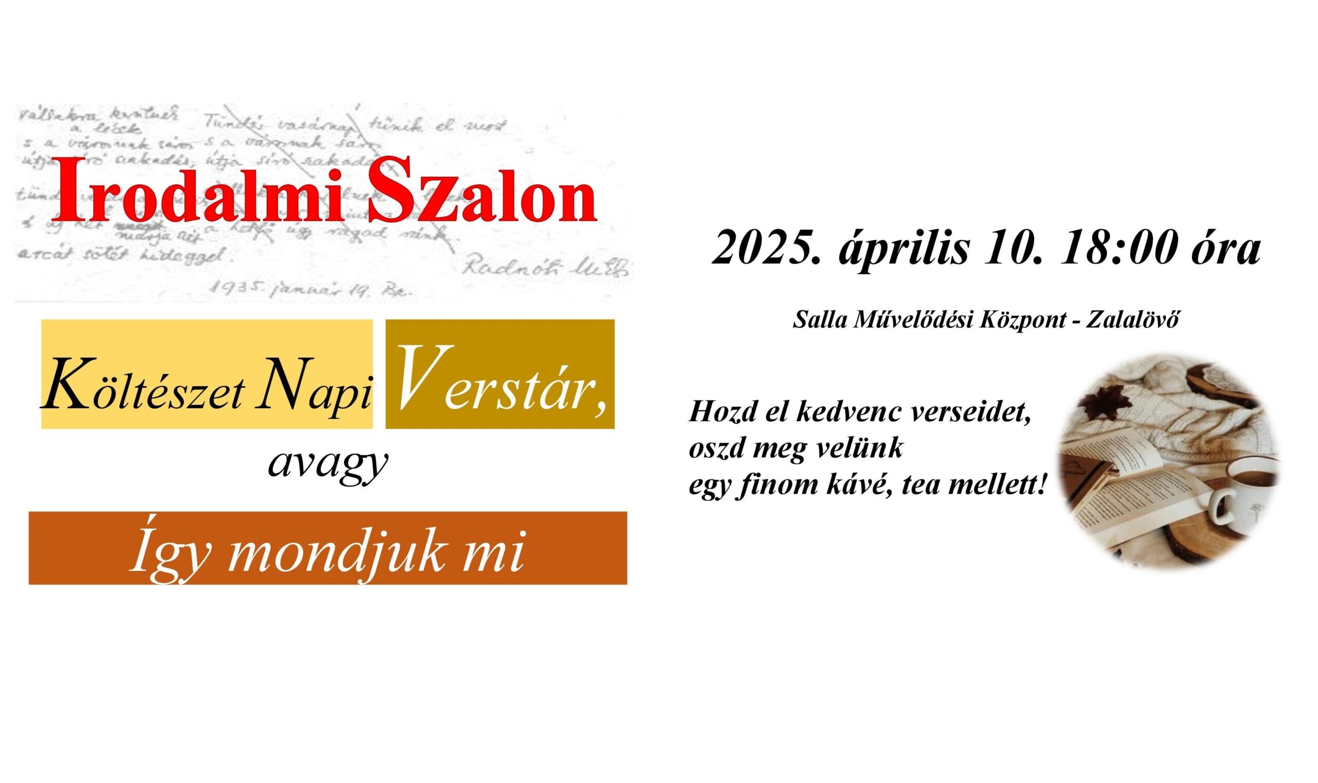 Költészet Napi Irodalmi Szalon