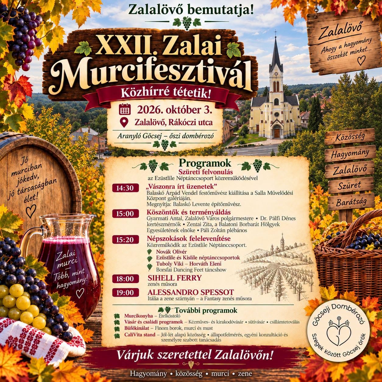 XXII. Zalai Murcifesztivál – 2026. október 3.